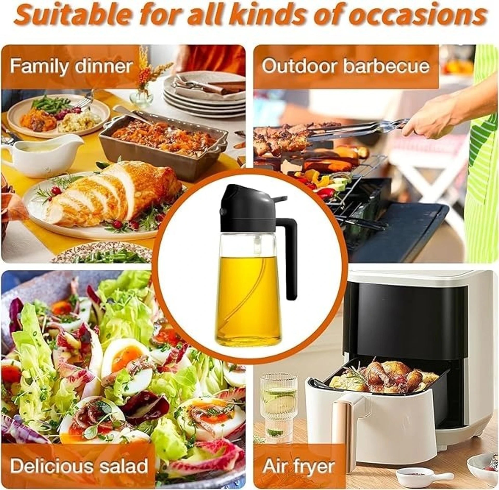 Leak Proof, Oil Spray, Reusable, Dishwasher safe, Portable, Lightweight, Mist Spray ( Capacity-1L ) )