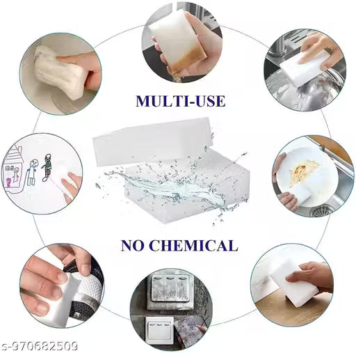 krisha182 Magic Eraser | Pack of 4 | No Scratch Multi-Surface Cleaning Sponge | Removes 100+ Tough Stains | Just Add Water | Walls, Kitchen, Bathroom, Shoes & Switch Board