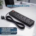 OSHO 7 Socket WITH 6 INDIVIDUAL SWITCH Multi plug Universal Extension Board with 4m copper  Wire & LED indicator